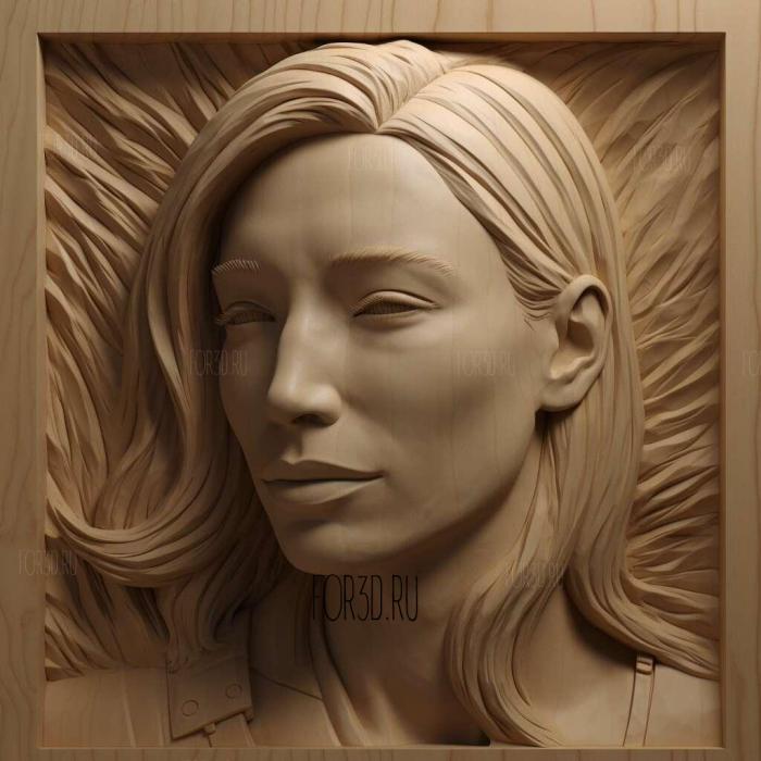 Cate Blanchett 1 stl model for CNC